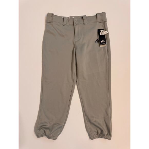 NWT Adidas Women's Tapered Fit Elastic Bottom Softball Pants Gray Size S - Picture 1 of 7
